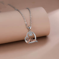 Heart Necklace Butterfly Ornament Mother's Necklace