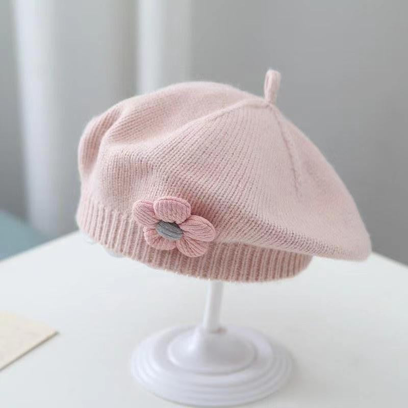 Soft Acrylic Baby Beret Hat for Girls & Toddlers