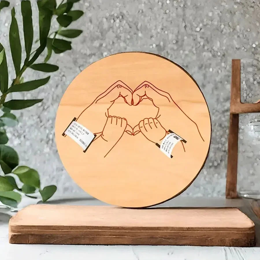 Baby Birth Wristband Wooden Commemorative Bracelet Display Bracelet Decoration Display Board Commemorative Card Baby Milestone