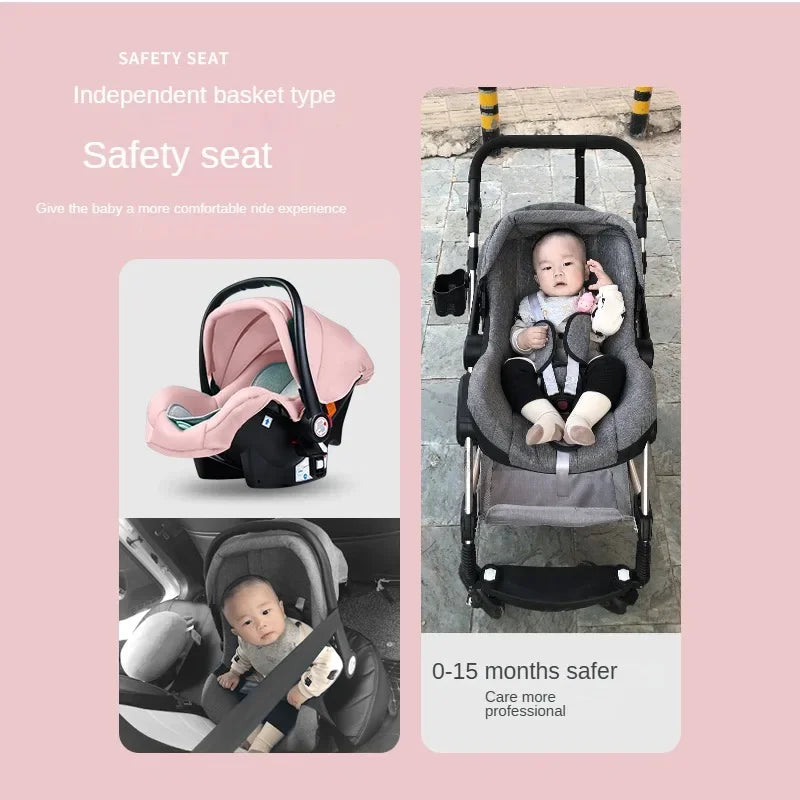 Baby stroller 3 in 1 stroller folding two-sided child four seasons kinderwagen baby carriage high landscape Newborn Travelling