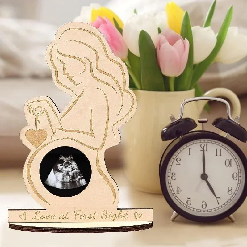 Ultrasound Baby Photo Frame Wood Infant Sonogram Frame Pregnant Mother Souvenir Ornament Gift To Expectant Mother