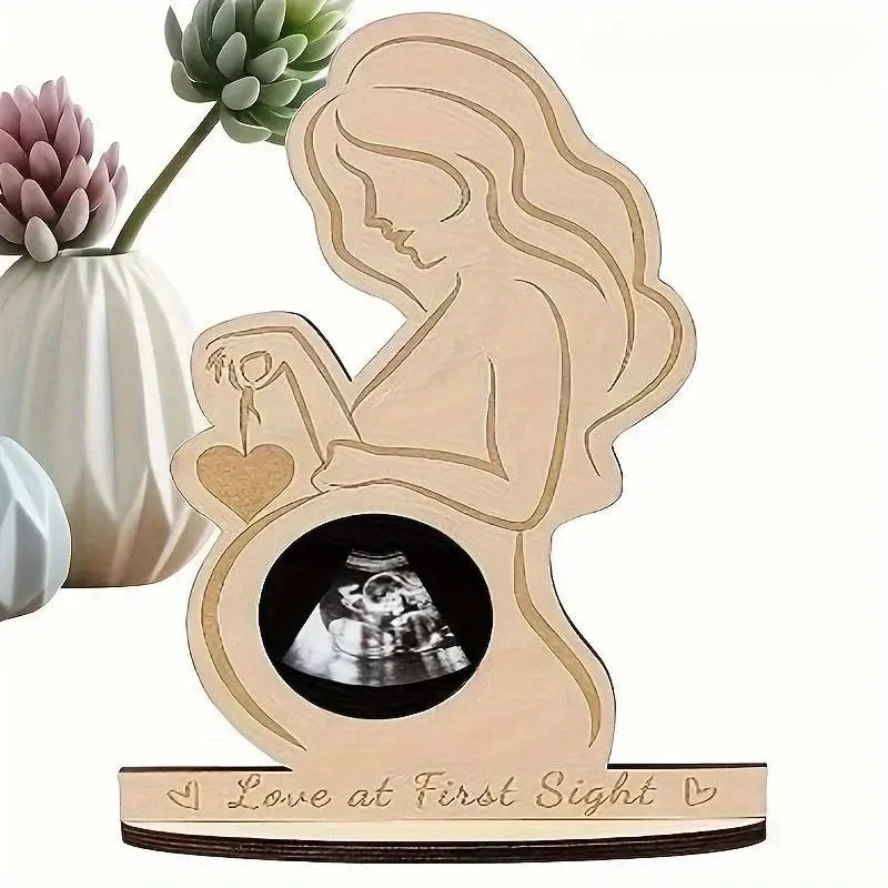 Wooden Baby Sonogram Picture Frame for Expecting Parents
