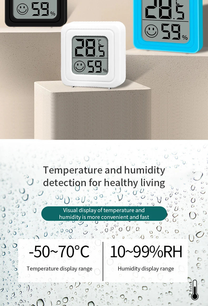 LCD Digital Thermometer Hygrometer Indoor Room Electronic Temperature Humidity Meter Sensor Gauge Weather Station For Home 