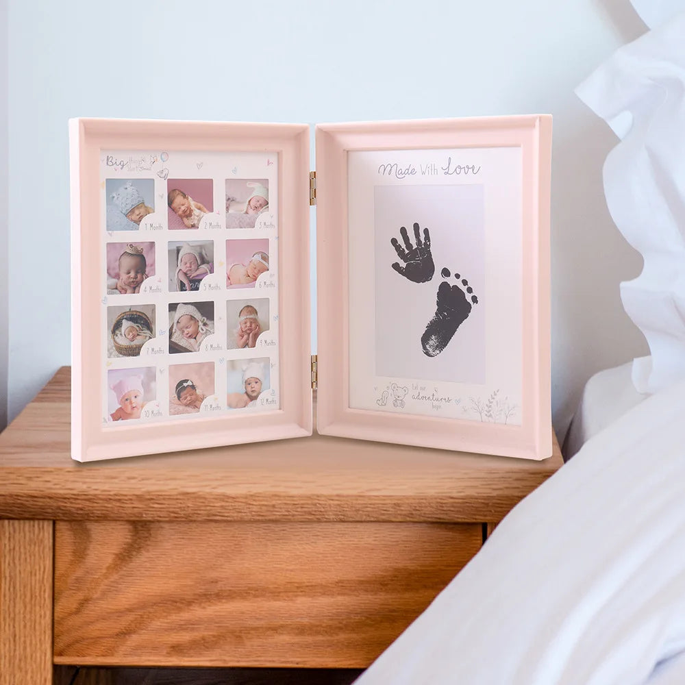 Ylsteed The First Year Baby Keepsake Frame 0-12 Months Milestone Pictures Photo Frame Souvenirs Infant Growing Memory Gift