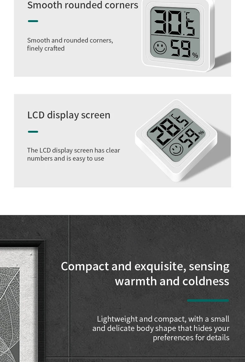 LCD Digital Thermometer Hygrometer Indoor Room Electronic Temperature Humidity Meter Sensor Gauge Weather Station For Home 