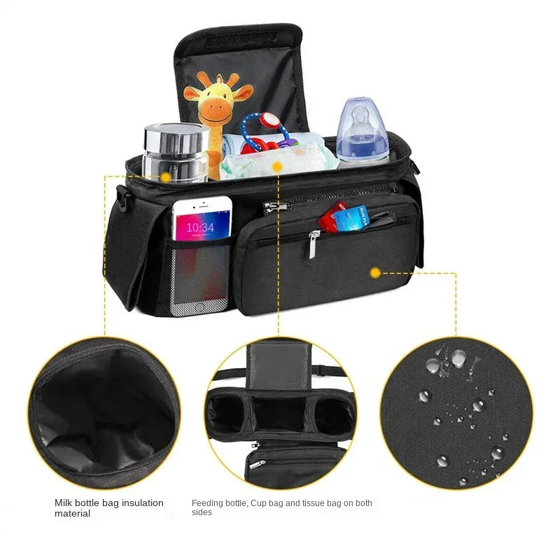Baby Stroller Storage Large Capacity Travel Hanging Bag Mummy Bag Phone Bottle Holder Pram Diaper Bags Baby Stroller Accessories