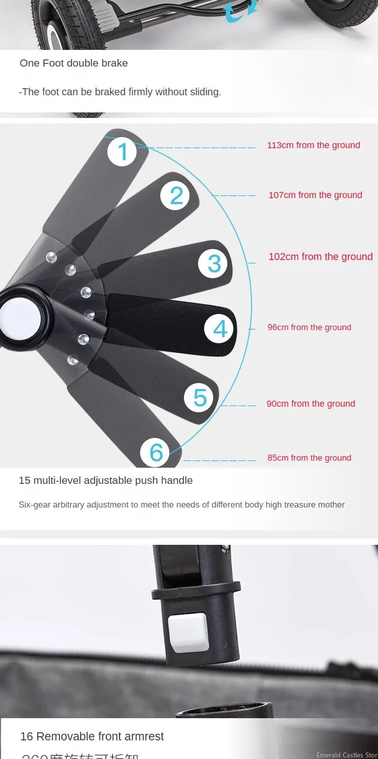 Baby stroller 3 in 1 stroller folding two-sided child four seasons kinderwagen baby carriage high landscape Newborn Travelling