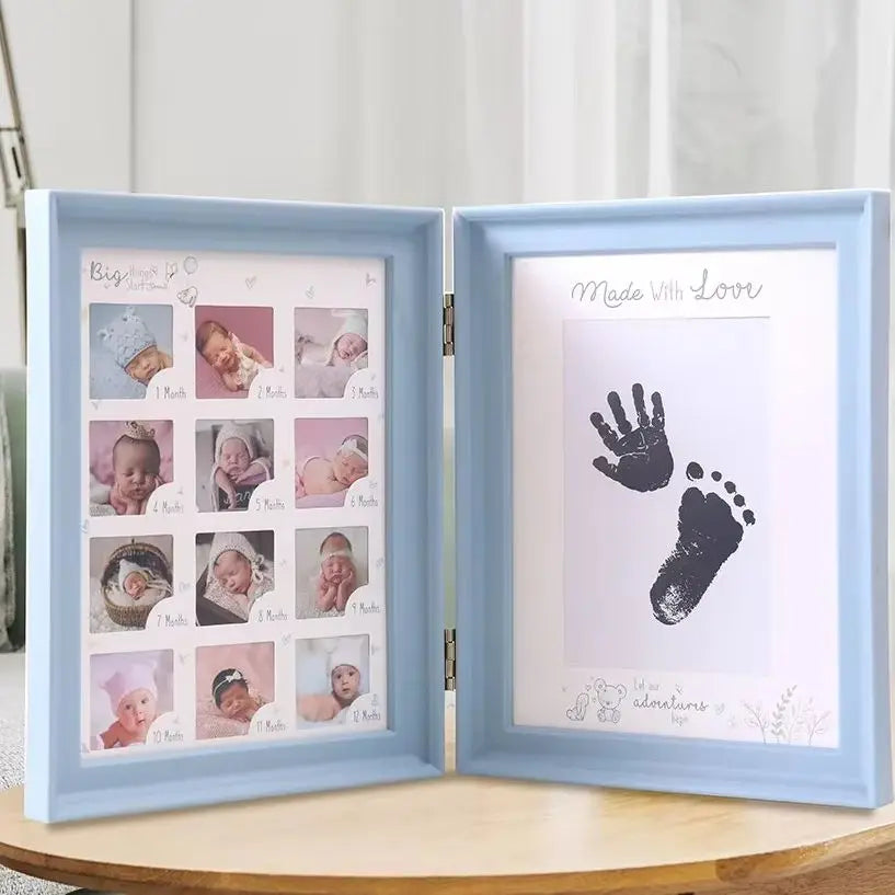 Ylsteed The First Year Baby Keepsake Frame 0-12 Months Milestone Pictures Photo Frame Souvenirs Infant Growing Memory Gift