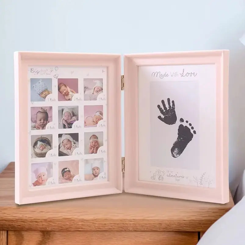 Ylsteed The First Year Baby Keepsake Frame 0-12 Months Milestone Pictures Photo Frame Souvenirs Infant Growing Memory Gift