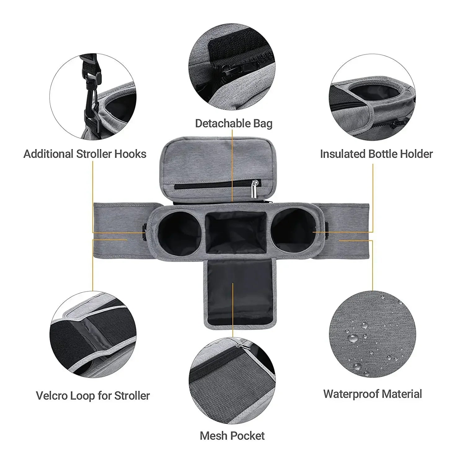Baby Stroller Storage Large Capacity Travel Hanging Bag Mummy Bag Phone Bottle Holder Pram Diaper Bags Baby Stroller Accessories