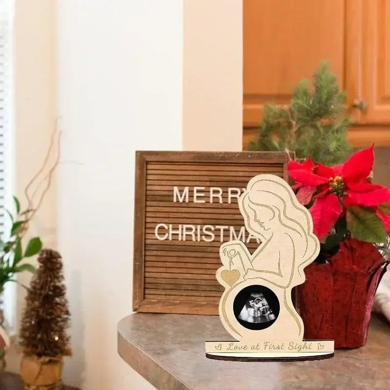 Wooden Baby Sonogram Picture Frame for Expecting Parents
