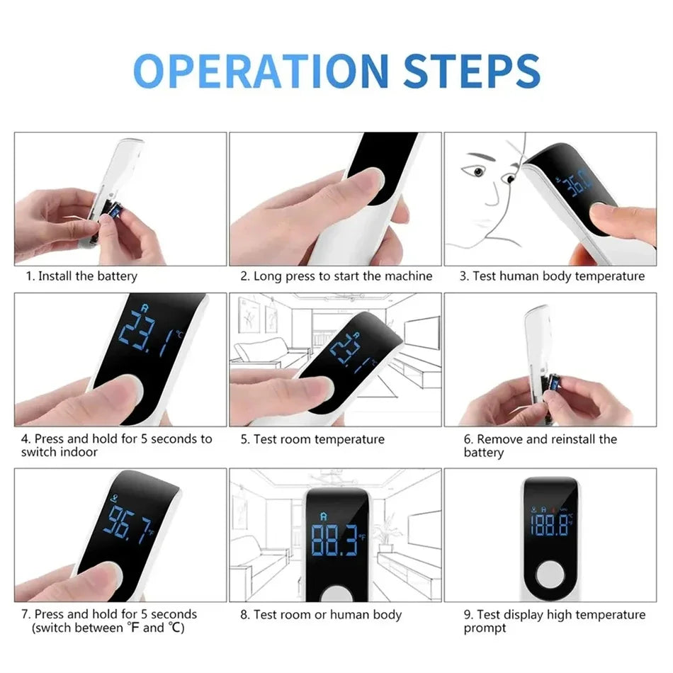 New Digital Infrared Thermometer | Non-Contact Medical-Grade | High Sensitivity | Celsius Display | With Humidity Meter