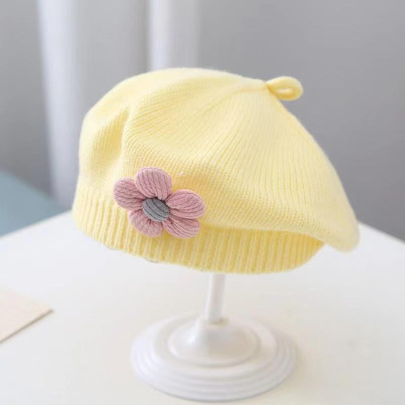 Soft Acrylic Baby Beret Hat for Girls & Toddlers