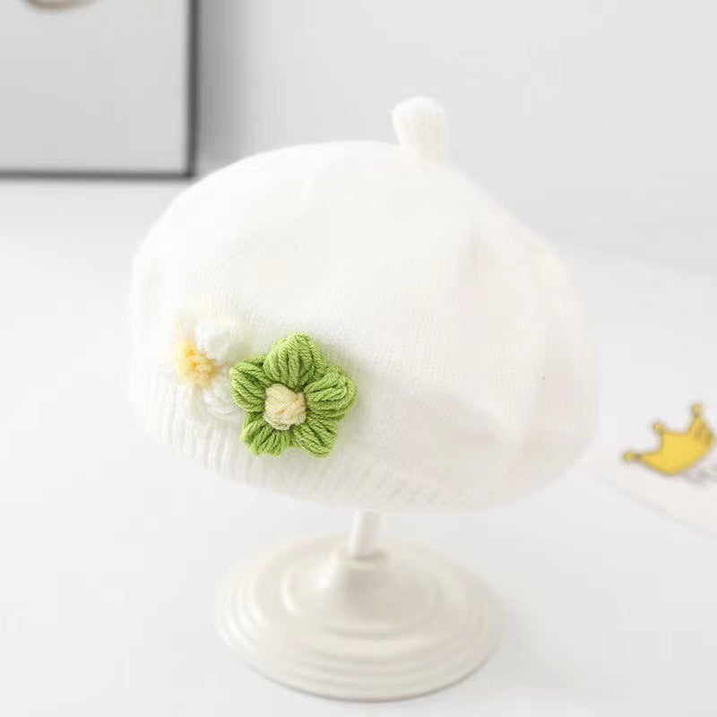 Soft Acrylic Baby Beret Hat for Girls & Toddlers