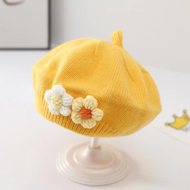 Soft Acrylic Baby Beret Hat for Girls & Toddlers