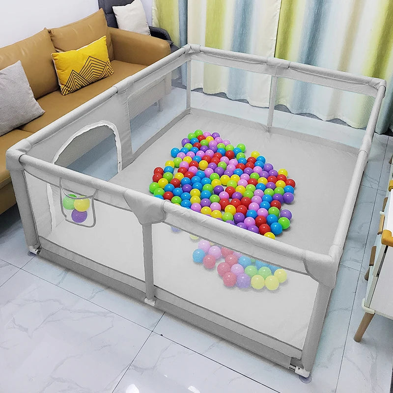 PANGDUBE 5-Sizes Option Baby Playpen Children Playground with Foam Protector Baby Safety Fence Kids Ball Pit Playpen for Babies