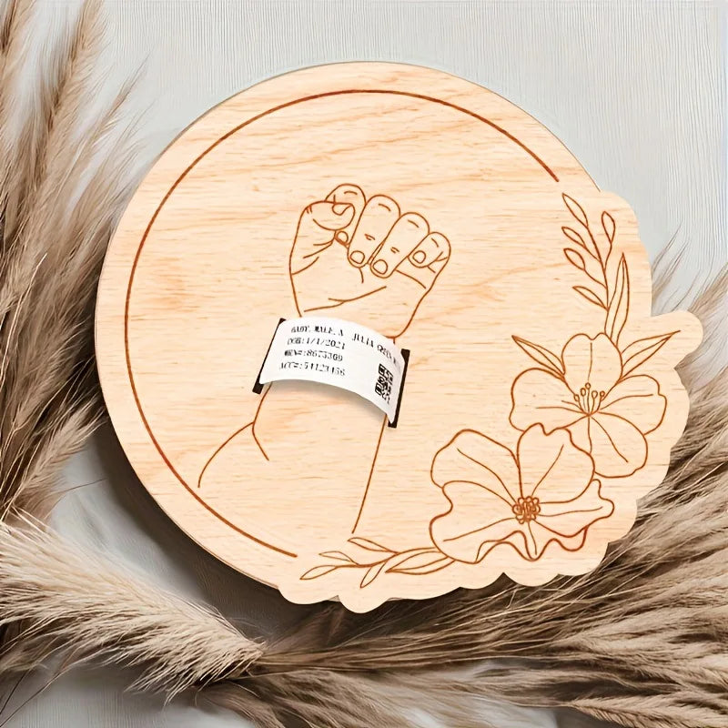 Baby Birth Wristband Wooden Commemorative Bracelet Display Bracelet Decoration Display Board Commemorative Card Baby Milestone