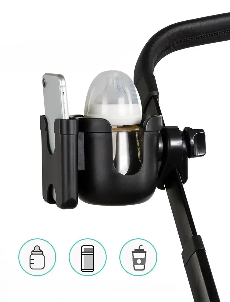 Baby Stroller Water Cup Bottle Holder Baby Stroller Accessories Multifunctional Baby Stroller Cup Holder 2-in-1 Phone Holder