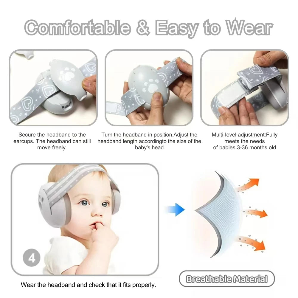 Infant earplugs Hearing protection on baby essential noise canceling headphones against baby noise prevention headset for babies
