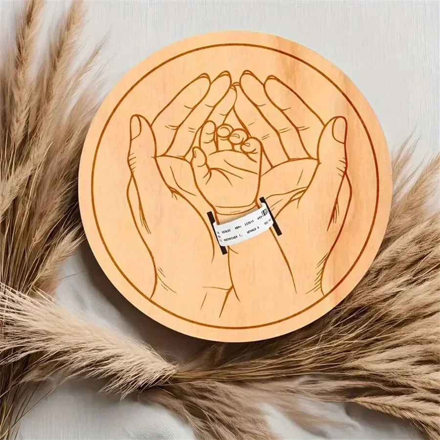 Baby Birth Wristband Wooden Commemorative Bracelet Display Bracelet Decoration Display Board Commemorative Card Baby Milestone