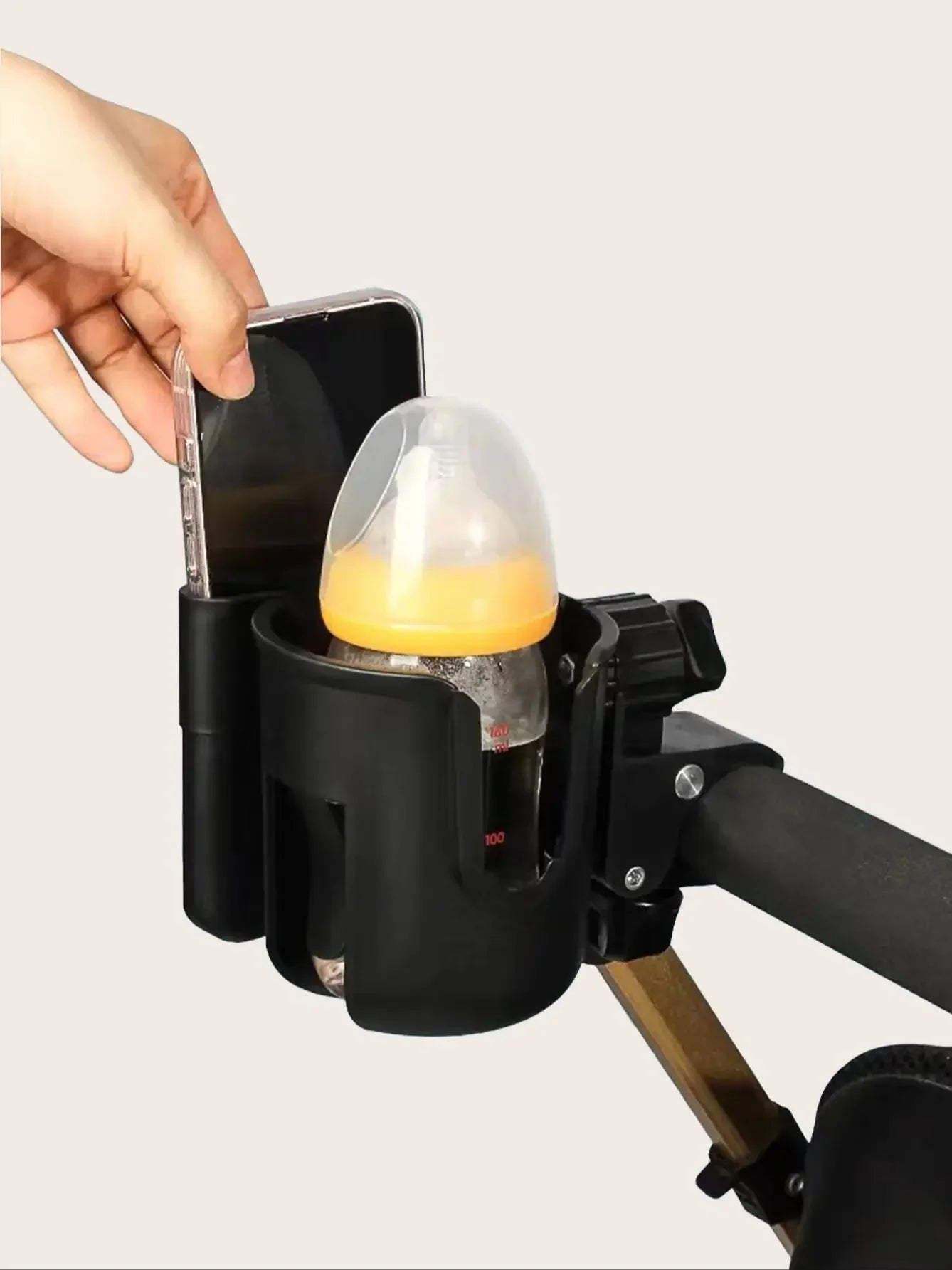Baby Stroller Water Cup Bottle Holder Baby Stroller Accessories Multifunctional Baby Stroller Cup Holder 2-in-1 Phone Holder