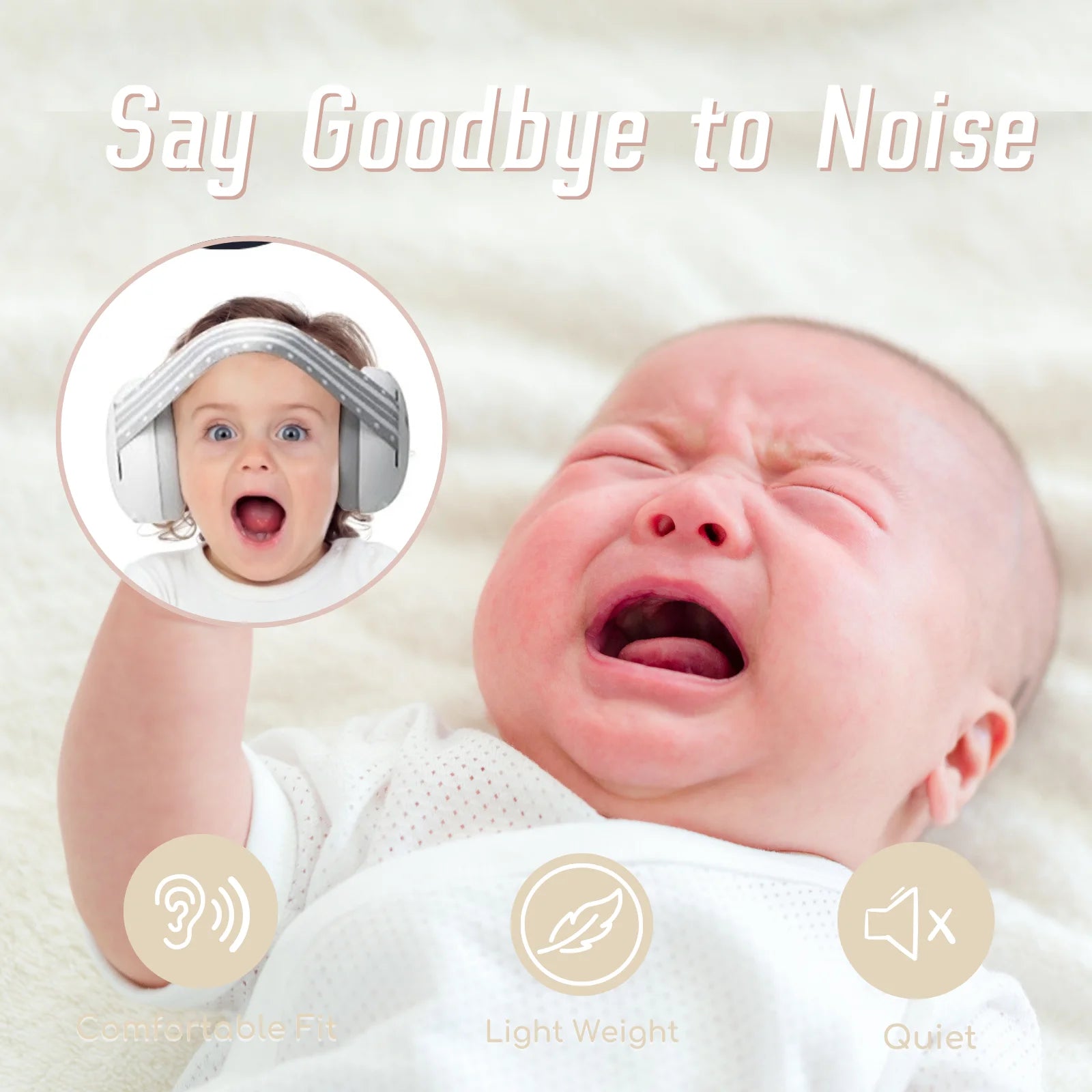 Infant earplugs Hearing protection on baby essential noise canceling headphones against baby noise prevention headset for babies