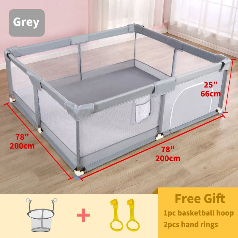 PANGDUBE 5-Sizes Option Baby Playpen Children Playground with Foam Protector Baby Safety Fence Kids Ball Pit Playpen for Babies