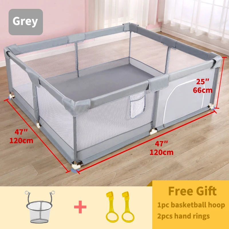 PANGDUBE 5-Sizes Option Baby Playpen Children Playground with Foam Protector Baby Safety Fence Kids Ball Pit Playpen for Babies