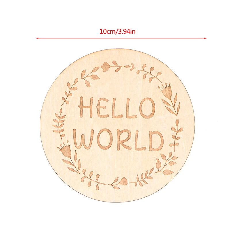 Wooden Baby Month Milestone Card Newborn Birth Month Birthday Teether Kids Photography Props Toy