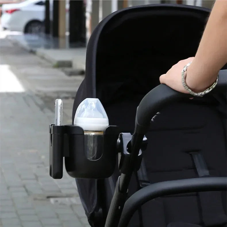 Baby Stroller Water Cup Bottle Holder Baby Stroller Accessories Multifunctional Baby Stroller Cup Holder 2-in-1 Phone Holder