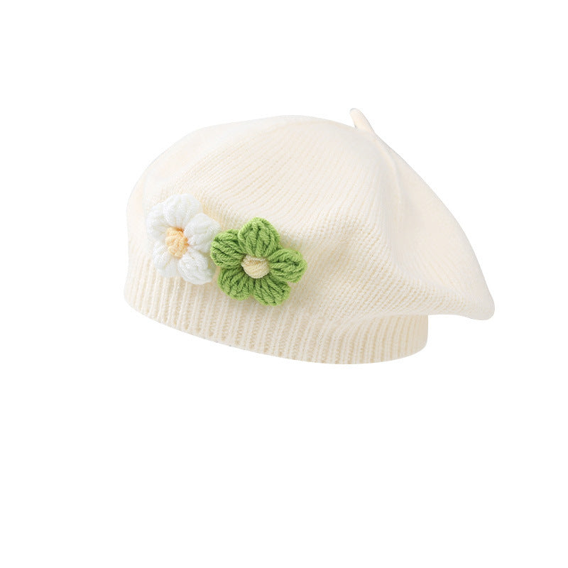 Soft Acrylic Baby Beret Hat for Girls & Toddlers