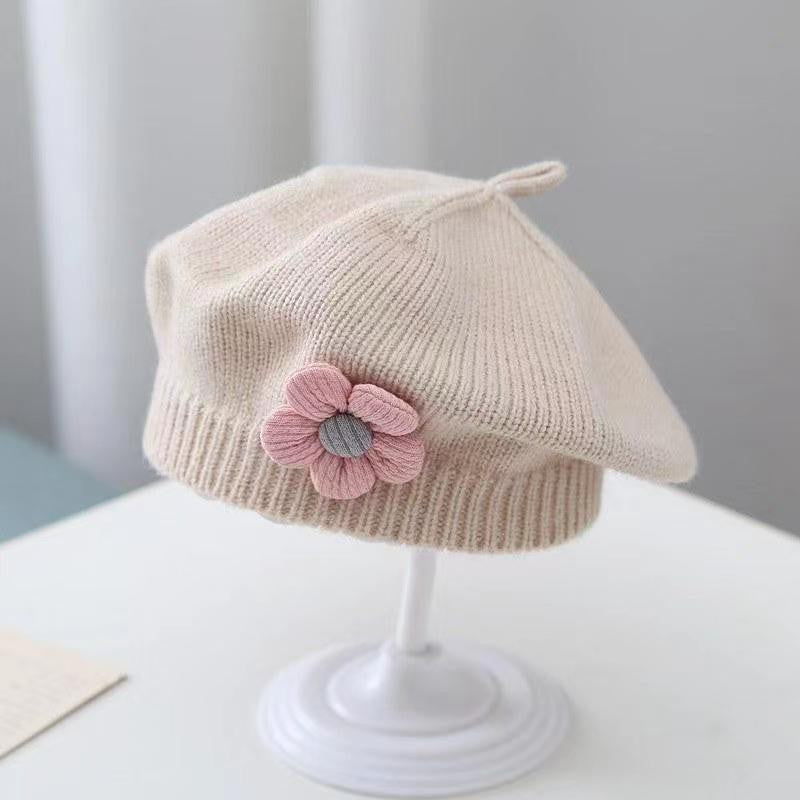 Soft Acrylic Baby Beret Hat for Girls & Toddlers
