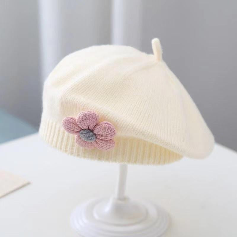 Soft Acrylic Baby Beret Hat for Girls & Toddlers