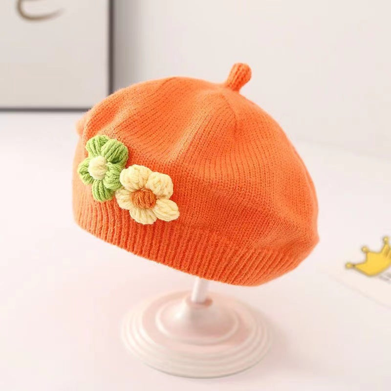 Soft Acrylic Baby Beret Hat for Girls & Toddlers